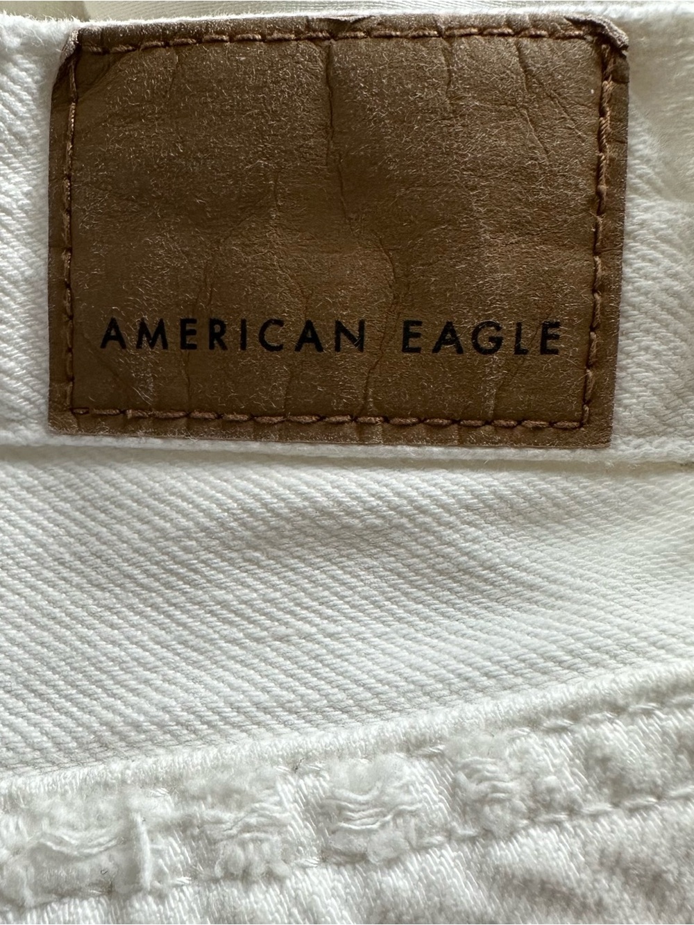 AE Sample Pre-production 90s Boyfriend Jorts White Denim Heavy Distressed Shorts - Picture 8 of 11